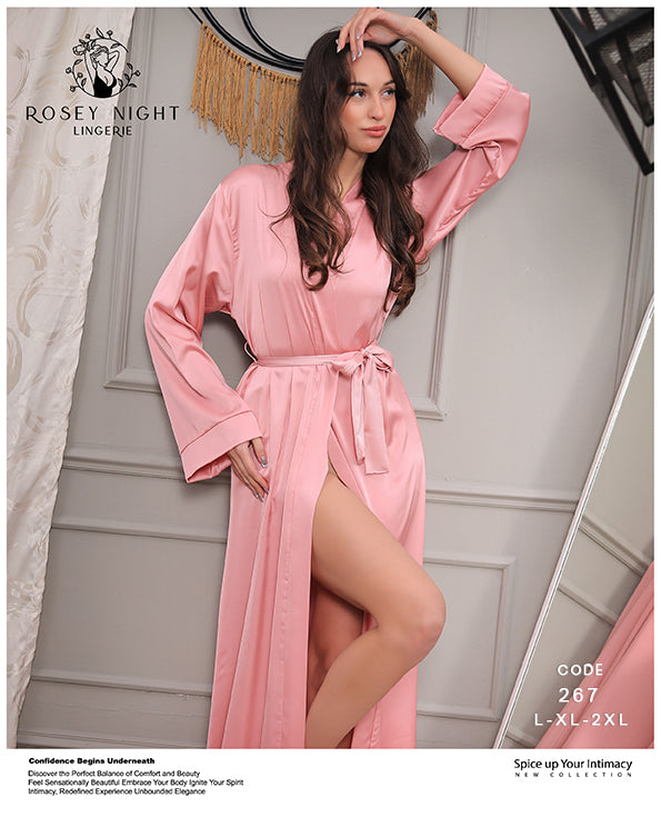 Blush Satin Robe ( Code 266)